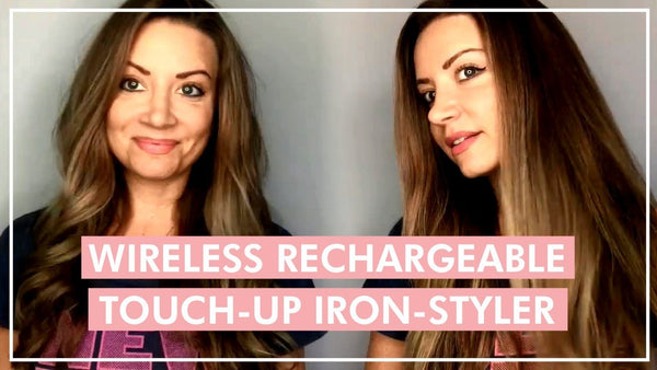 Wireless Rechargeable Touch-Up Iron-Styler in Action - Lunata Beauty